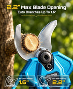 SEESII 2-in-1 Pole Pruning Shears, 1.6" Cutting Diameter Cordless Electric Pole Pruners, Brushless Motor, Dual 4.0Ah Batteries, Extra SK5 Blade, 4