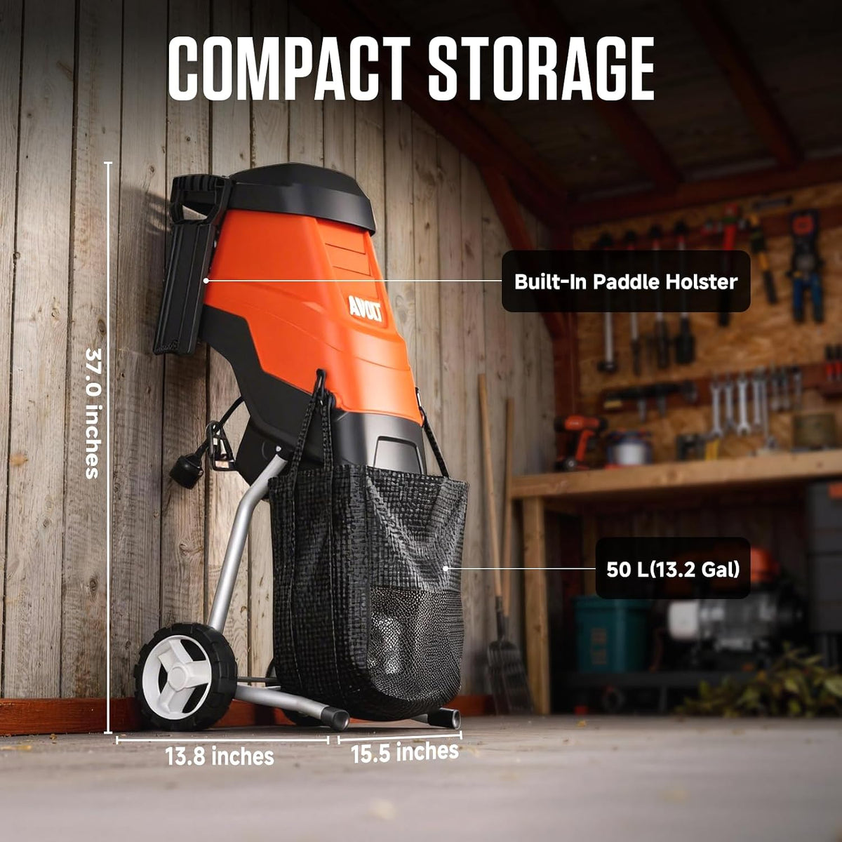 21:1 Electric Wood Chipper, 15-Amp Chipper Shredder