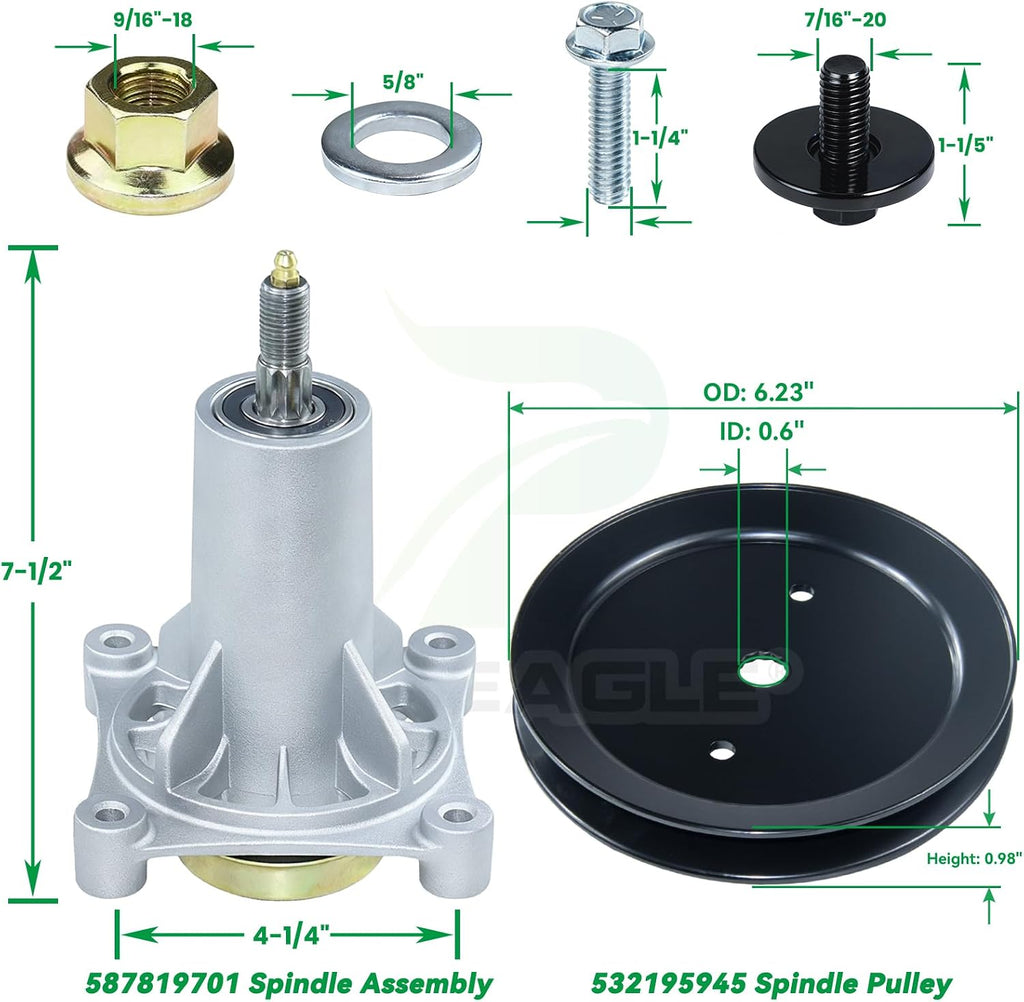 2 Pack 587819701 Spindle Assembly for Craftsman 42" YT3000 Decks