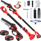 2-in-1 Cordless Pole Saw, 8 Inch Mini Chainsaw, 6.6-Ft Electric Pole Saws
