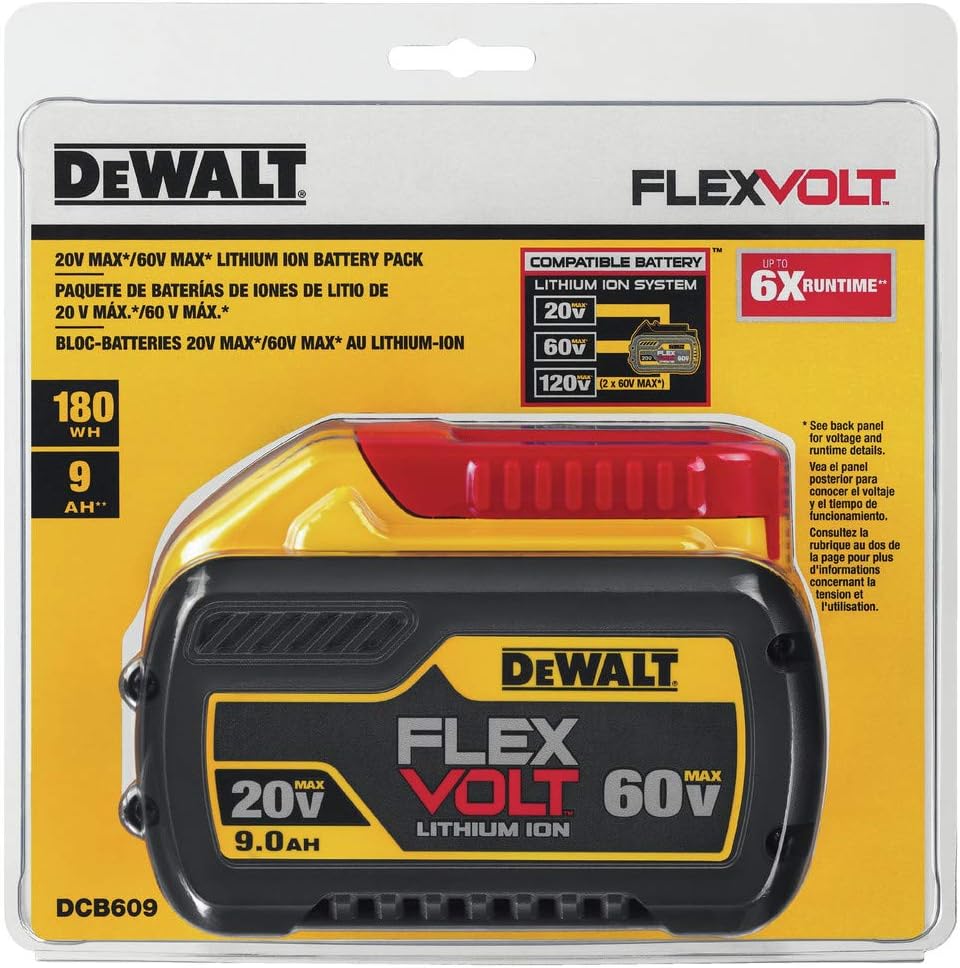 DEWALT FLEXVOLT 20V/60V MAX Lithium-Ion 9.0Ah Battery DCB609