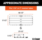 CURT 18145 Cargo Basket Hitch Trailer Hitch Cargo Carrier, 500 lbs. Capacity, 46-1/2-Inch x 17-1/2-Inch x 5-1/2-Inch, Fits 1-1/4 or 2-Inch Receiver
