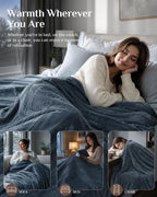 Soft Heated Blanket Full: Fluffy 220GSM Flannel and Sherpa Cozy Warm