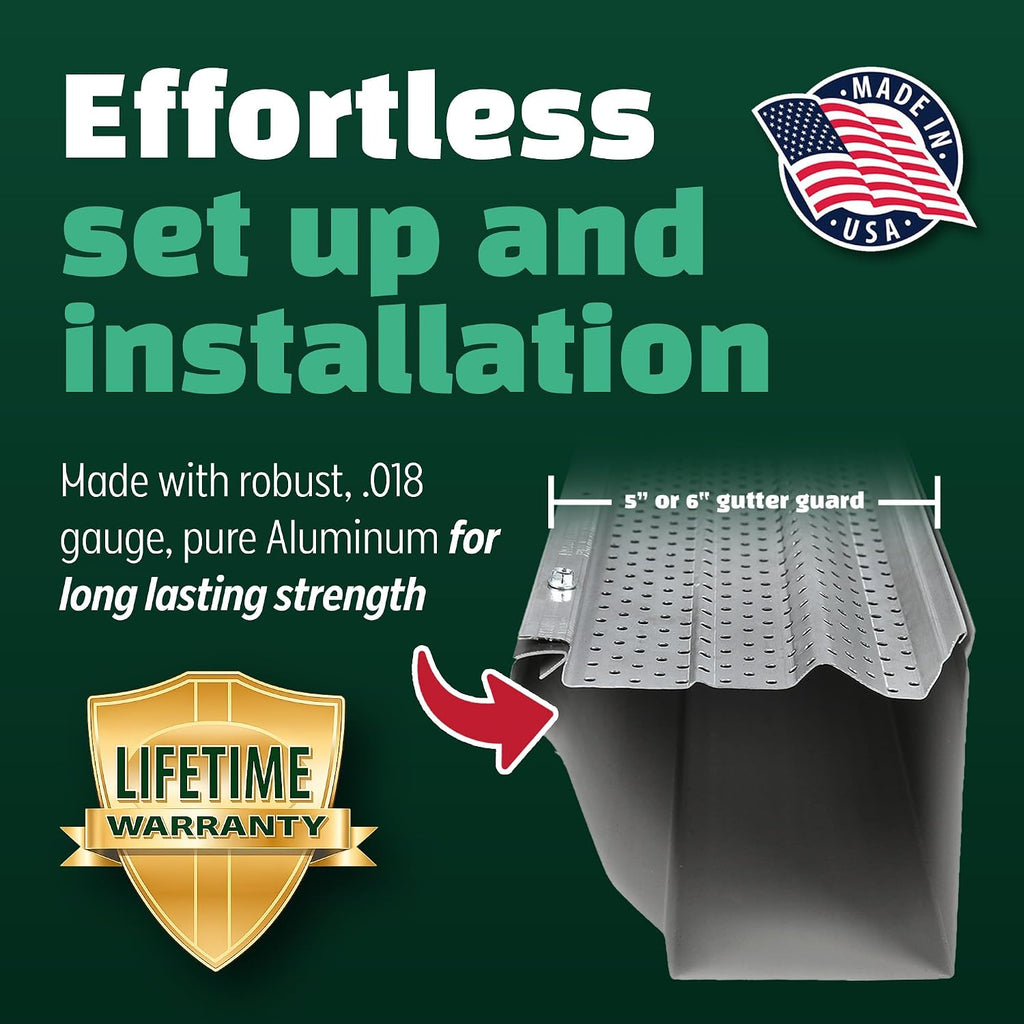 A-M Gutter Guard 5" x 100 Ft Mill Finish Aluminum, Leaf & Debris Protection