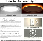 Meconard 6 Pack 6 Inch 5CCT LED Recessed Lighting with Night Light, White