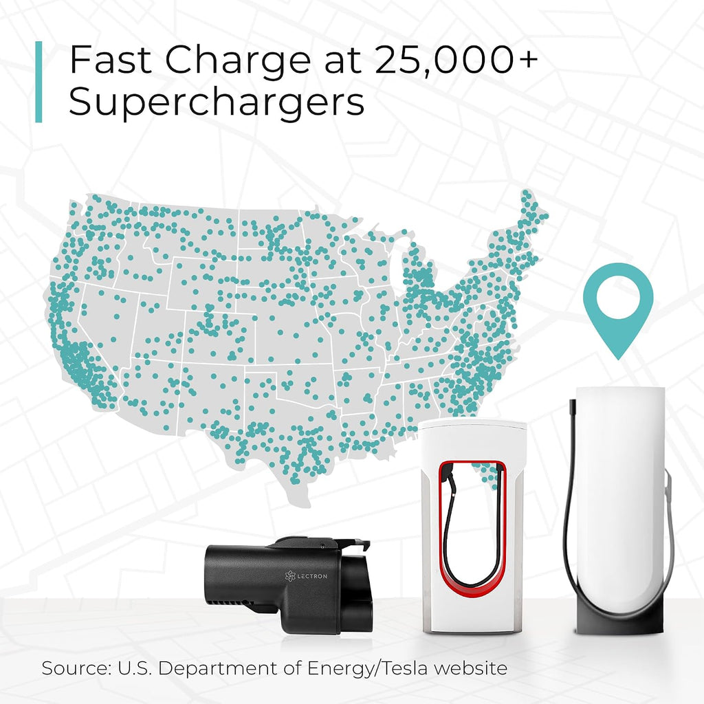 Lectron NACS to CCS Electric Vehicle Adapter with Interlock - (500A/1,000V) - Compatible with Tesla Superchargers - CCS1 EV Fast Charging with Vortex