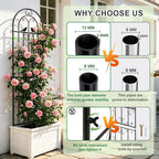2 Pack 86.7" H x 19.7" W Metal Garden Trellis for Climbing Plants Outdoor, Black Lattice Panel, Sturdy Plant Support for Roses, Vines, Cucumbers &