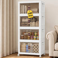 4Tier 212QT Stackable Storage Bins With Lids Closets, 4 Pack, White