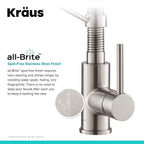 KRAUS Stainless Steel Matte Black Pull Down Kitchen Faucet KPF-1610SFSMB