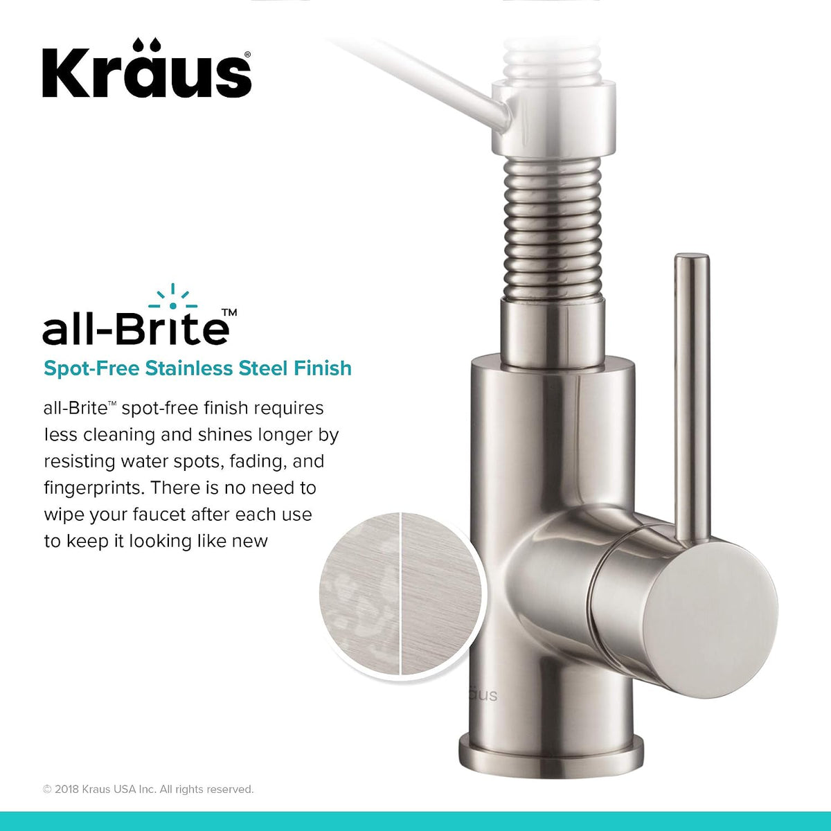 KRAUS Stainless Steel Matte Black Pull Down Kitchen Faucet KPF-1610SFSMB