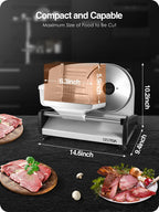 OSTBA Electric Meat Slicer with Two 7.5” Stainless Steel Blades, 200W