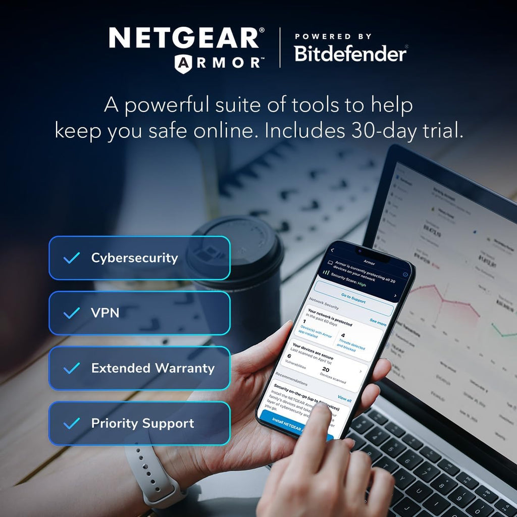 NETGEAR Nighthawk WiFi 7 Router RS90, Up to 2,000 sq ft, 3.6 Gbps