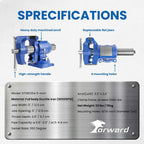 Forward DT08125A 5 Inch Heavy Duty Bench Vise with 360°Swivel Base and Head