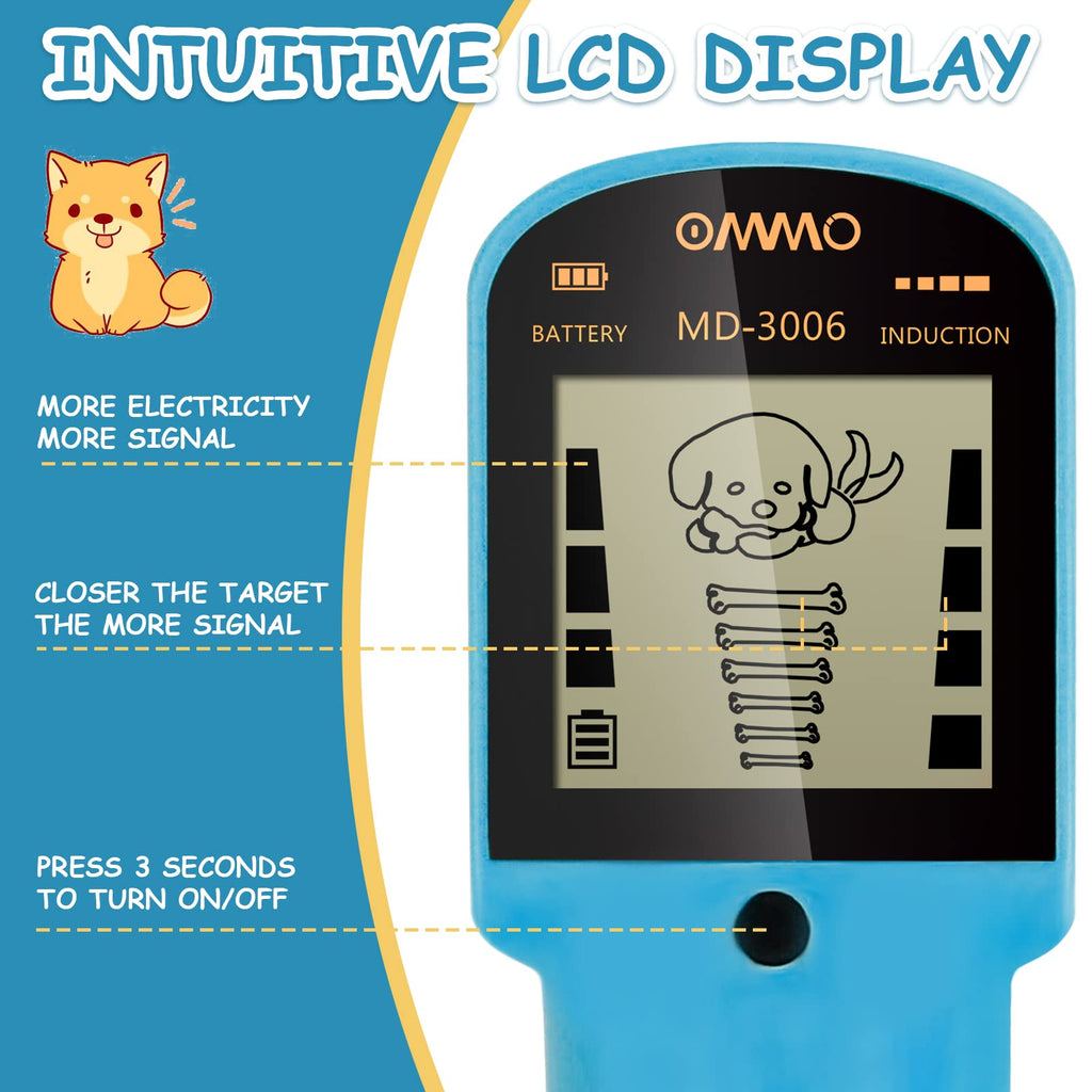 Kids Metal Detector, Adjustable 27.5"-37.8" with LCD Display (Azure)