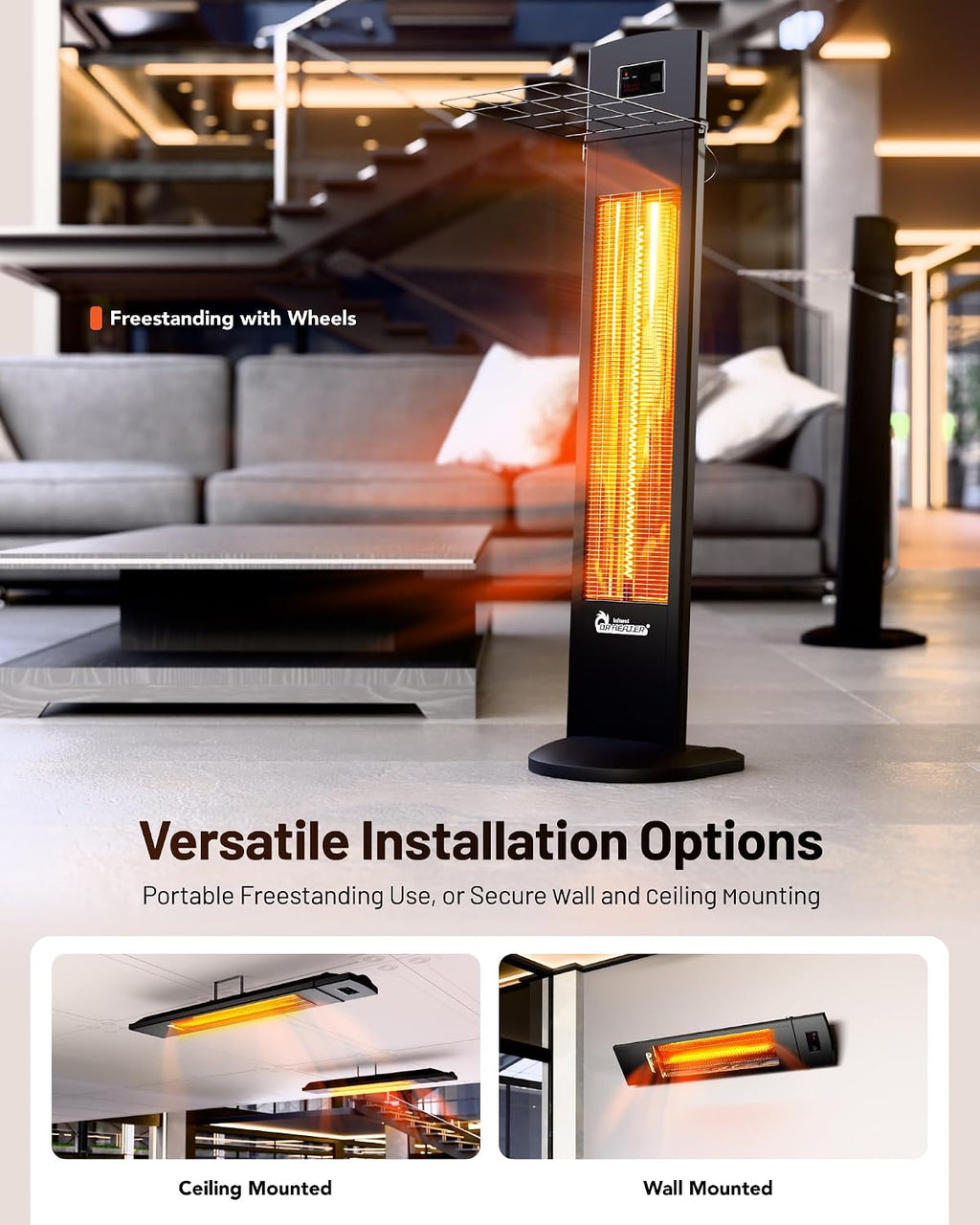 DR. INFRARED HEATER 1500W Portable Infrared Indoor and Outdoor Space Heater