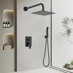 Shower Faucet Set With 8" Shower Head And Handheld Black