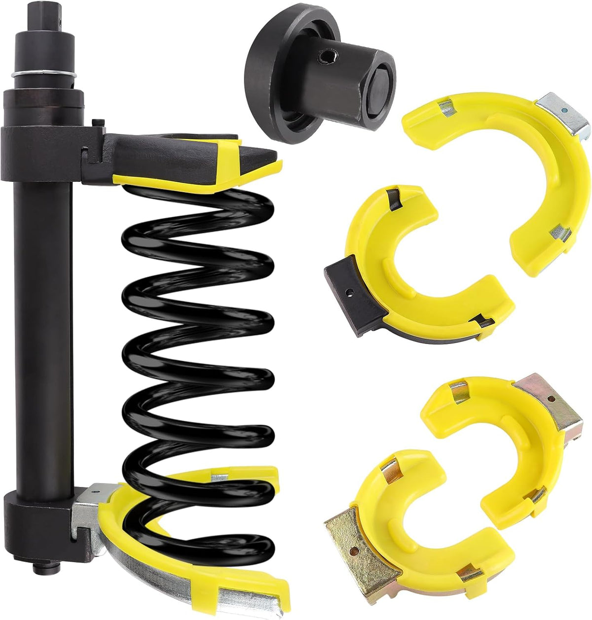 Heavy Duty Macpherson Strut Spring Compressor Tool, Impact Wrench Rated Coil Spring Extractor Kit with Overload Protection Safety Guard, 3 Pairs