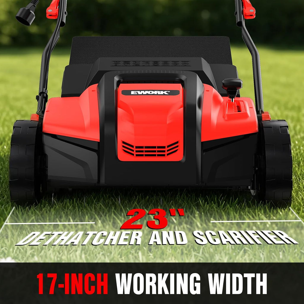Electric Dethatcher and Scarifier 17-Inch 15-Amp with Collection Bag