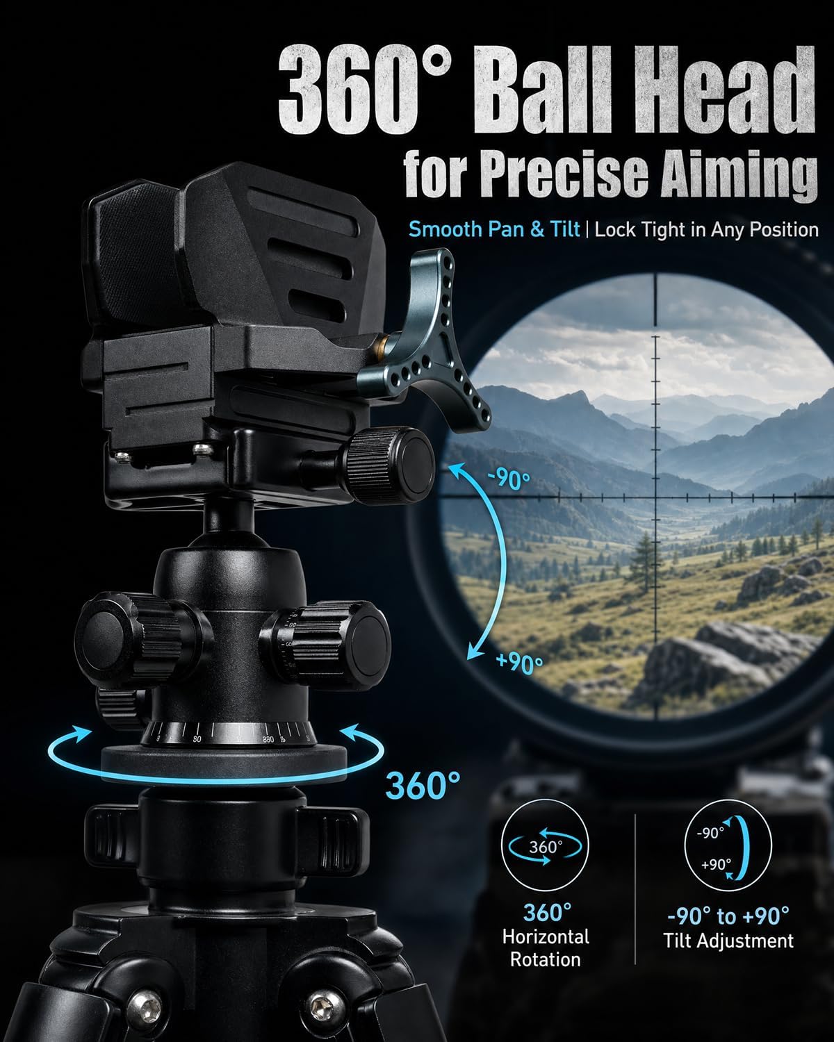 Aluminum Tripod with 360° Ball Head, Arca-Swiss Compatible