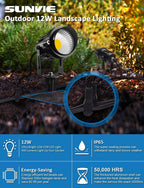 SUNVIE 24 Pack Low Voltage Landscape Lights LED Spotlights with Connectors