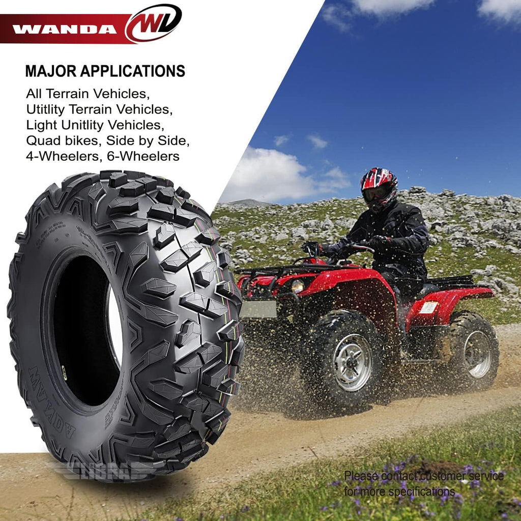 WANDA ATV UTV Tires 25X8-12 25X8X12 6PR P3501,Set 2 10375