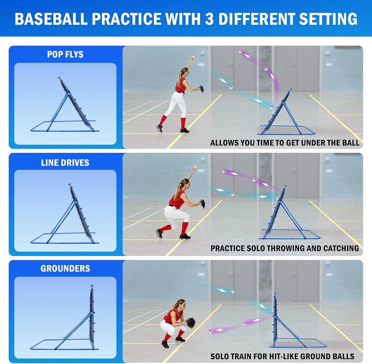Soccer Baseball Rebounder Soccer Goal Net, Volleyball Rebound Pitchback Net