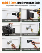 wikiwiki Retractable Garden Hose Reel, 1/2" x 100FT, Auto Rewind Wall Mount