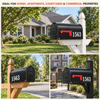 Mailbox for Outside,Black Metal Mail Box,Post Mount Outdoor Mailbox