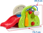 Step2 Sports-Tastic Activity Center, Toddler Sports Playset, Indoor/Outdoor Slide, Play Gym Includes Bat & Balls, Made of Durable Plastic, For