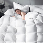 King Size Down Duvet Insert - All Season Cool Touch for Hot Sleepers, Premium 100% Cotton Shell Hotel Quality, White 106 x 90 Inch