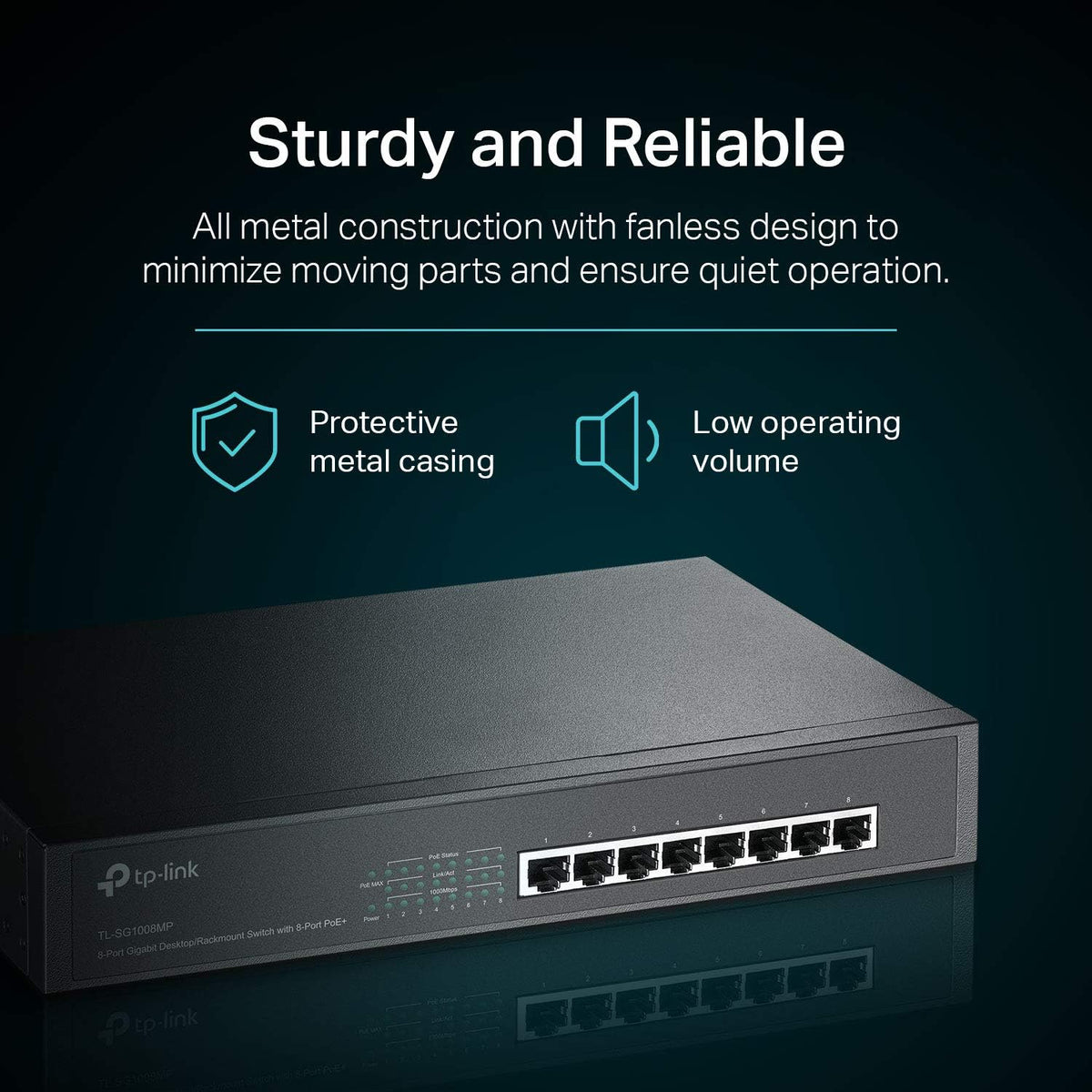 TP-Link 8 Port Gigabit PoE Switch | 8 PoE+ Ports @126W | Plug & Play | Limited Lifetime Protection | Desktop/ Rackmount | Prioritized Power Supply