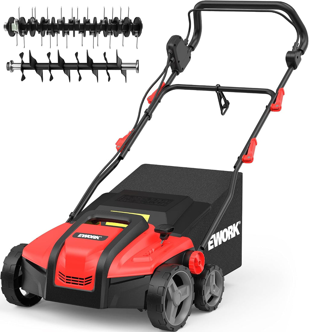 Electric Dethatcher and Scarifier 17-Inch 15-Amp with Collection Bag