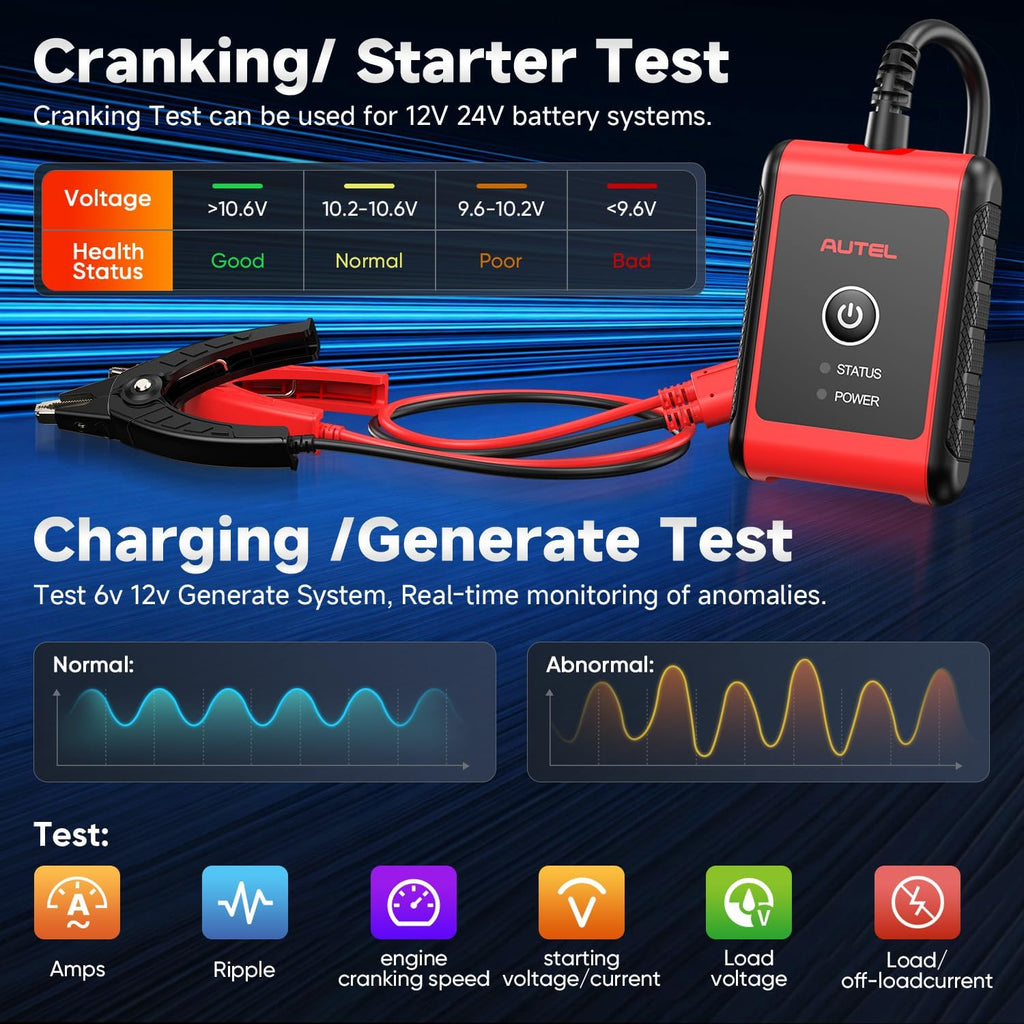 2026 Autel MaxiBAS BT506, 6V 12V 100-2000 CCA Car Battery Tester Analyzer