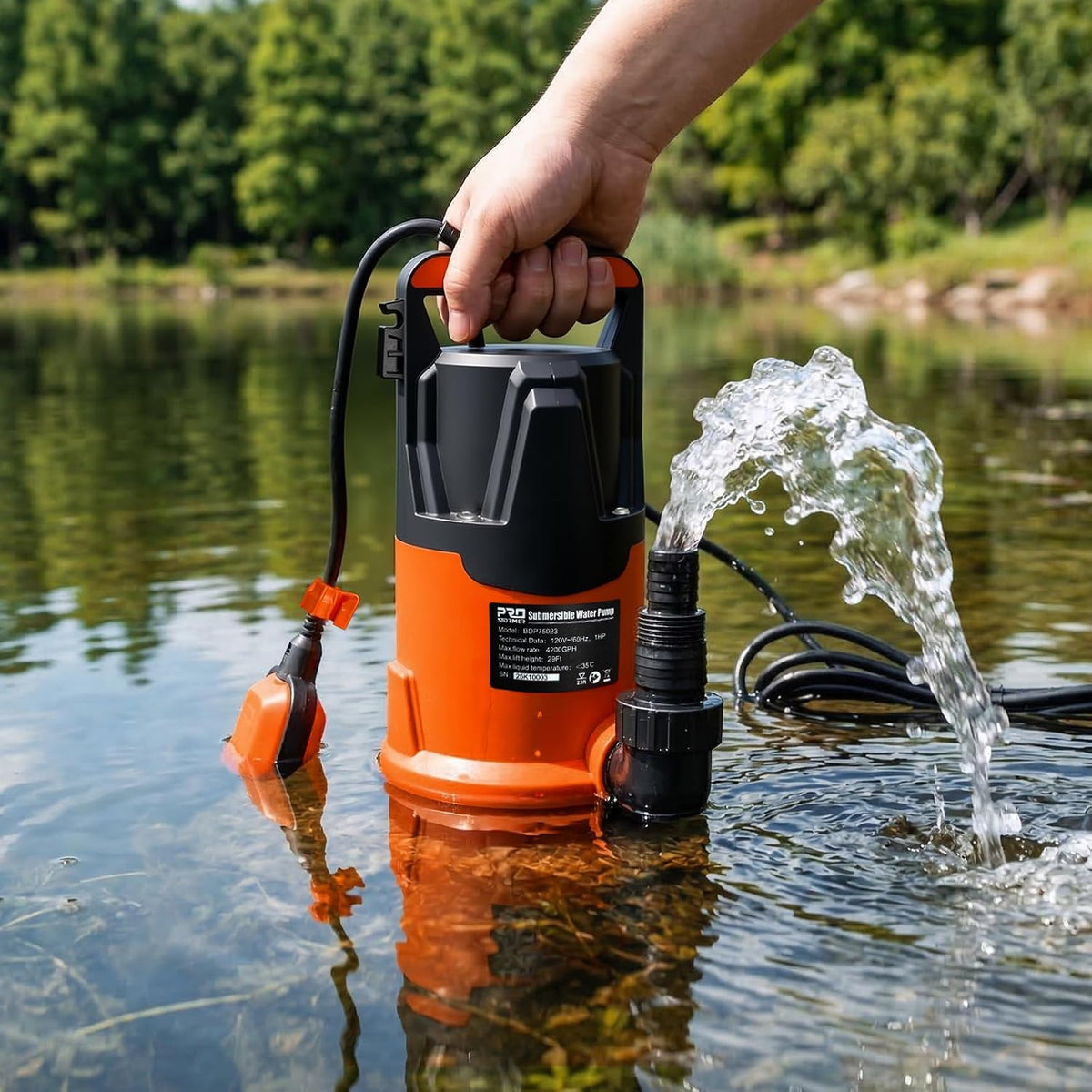 Prostormer 1HP 4200GPH Clean/Dirty Submersible Sump Pump