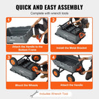 VEVOR Heavy Duty 1200lbs 7 Cu.Ft Wheelbarrow Garden Dump Cart Wagon