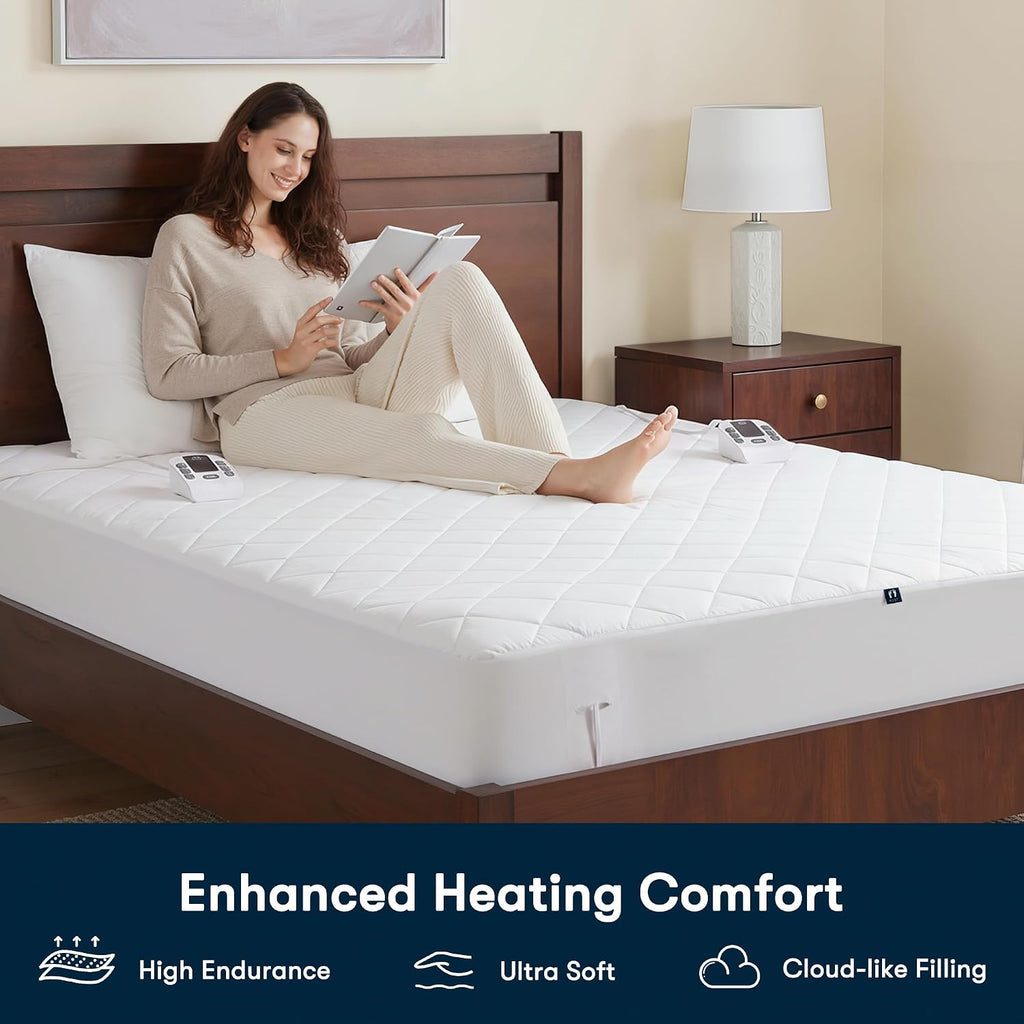 Serta Multi-Zone Heated Mattress Pad, King, 4-Zone Body & Foot Heating