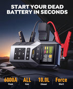 YaberAuto 6000A Portable Car Jump Starter with OBD2 Scanner, Code Reader