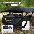 MOON LENCE Camping Cot, Height Adjustable with Cot Leg Extenders, Strong Support 330lbs, Lightweight Comfortable Folding Bed for Camping, Hiking