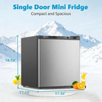 Antarctic Star 1.6 cu.ft Mini Fridge Adjustable Thermostat, Stainless Steel