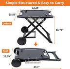 Portable Grill Cart for Weber Q1200, Q1000, Q2200, Q2000