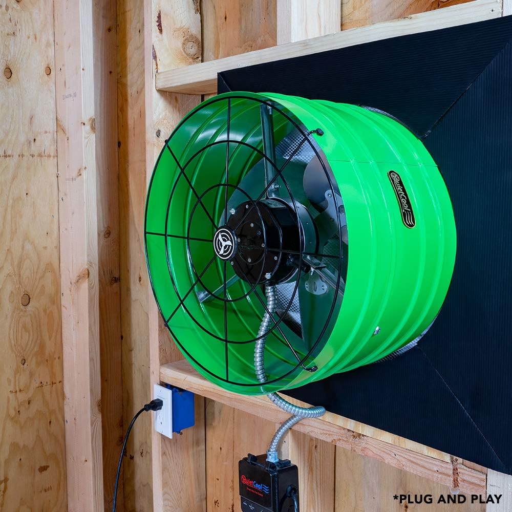 Quietcool AFG SMT ES-3.0 Smart Attic Fan for Gable Vents - Up to 2801 CFM - As low as 22 Watts - Smart App Control - Thermostat and Humidistat - 20ft