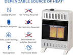 ProCom Heating Liquid Propane Ventless Infrared Plaque Heater With Base Feet - 10,000 BTU, T-Stat Control - Model# ML100TPA-B