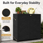 ADDOK Outdoor Storage Cabinet,60 Gallon Waterproof Resin Patio Storage Cabinet with 1 Adjustable Metal Shelf, Upright Outdoor Cabinet for Garden