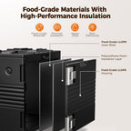 CAMMOO NSF 95Qt Food Warmer with Wheels & 304 Stainless Steel Latch