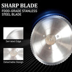 Manual Bread Slicer for Homemade Sourdough,Adjustable Thickness,Hand Crank Bread Slicer with Stainless Steel Blade, Aluminum Alloy Frame & Solid Wood