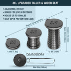 3XL Cushioned Collapsible Stool for Adults, Folding Seat, 1000 lbs