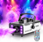 1200W Fog Machine,Halloween Smoke Machine with 6 LED Lights&Remote Control