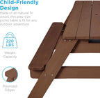 Best Choice Products Kids Picnic Table with Umbrella & Sensory Bins, Beige