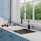 KRAUS Stainless Steel Matte Black Pull Down Kitchen Faucet KPF-1610SFSMB