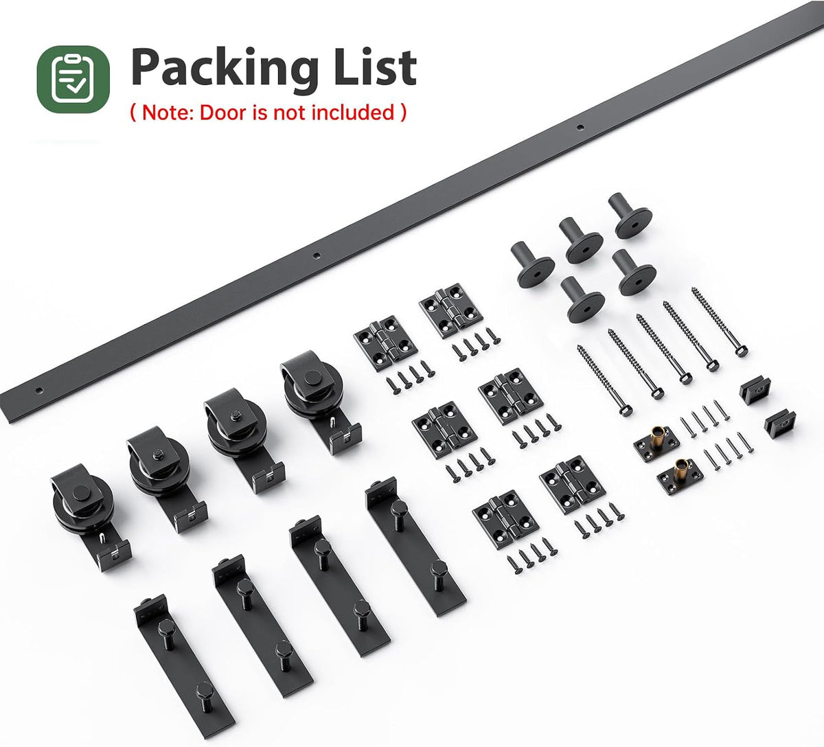 64" Bifold Sliding Barn Door Hardware Track Kit,Side Mounted Black J Shape Roller,Smoothly and Quietly,Assembly Easy,Fit Four 15" Bi-Folding Doors